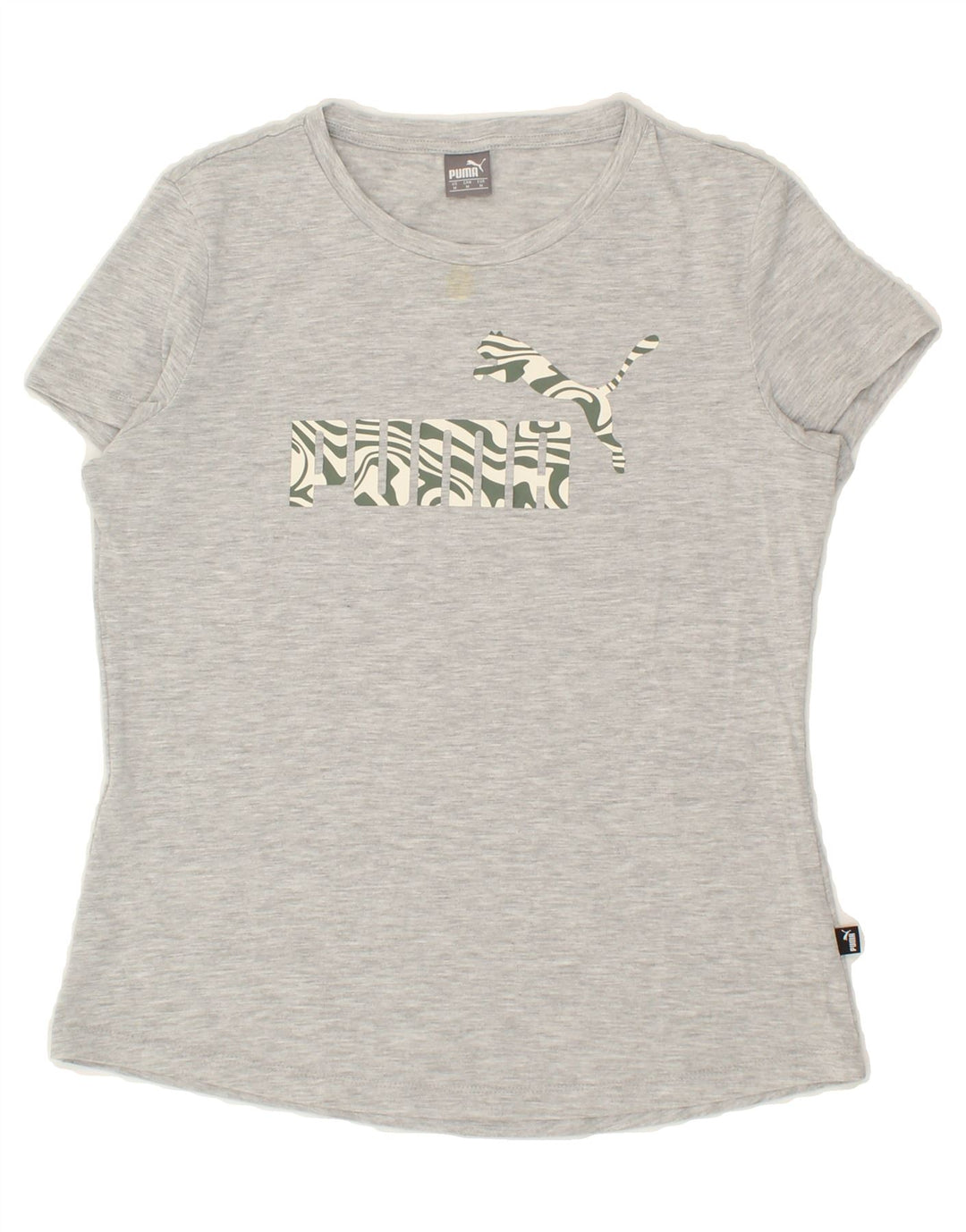 PUMA Womens Graphic T-Shirt Top UK 12 Medium Grey Vintage Puma and Second-Hand Puma from Messina Hembry 
