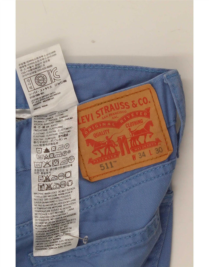 Мужские джинсы Levi's Slim 511 W34 L30 синие, хлопок