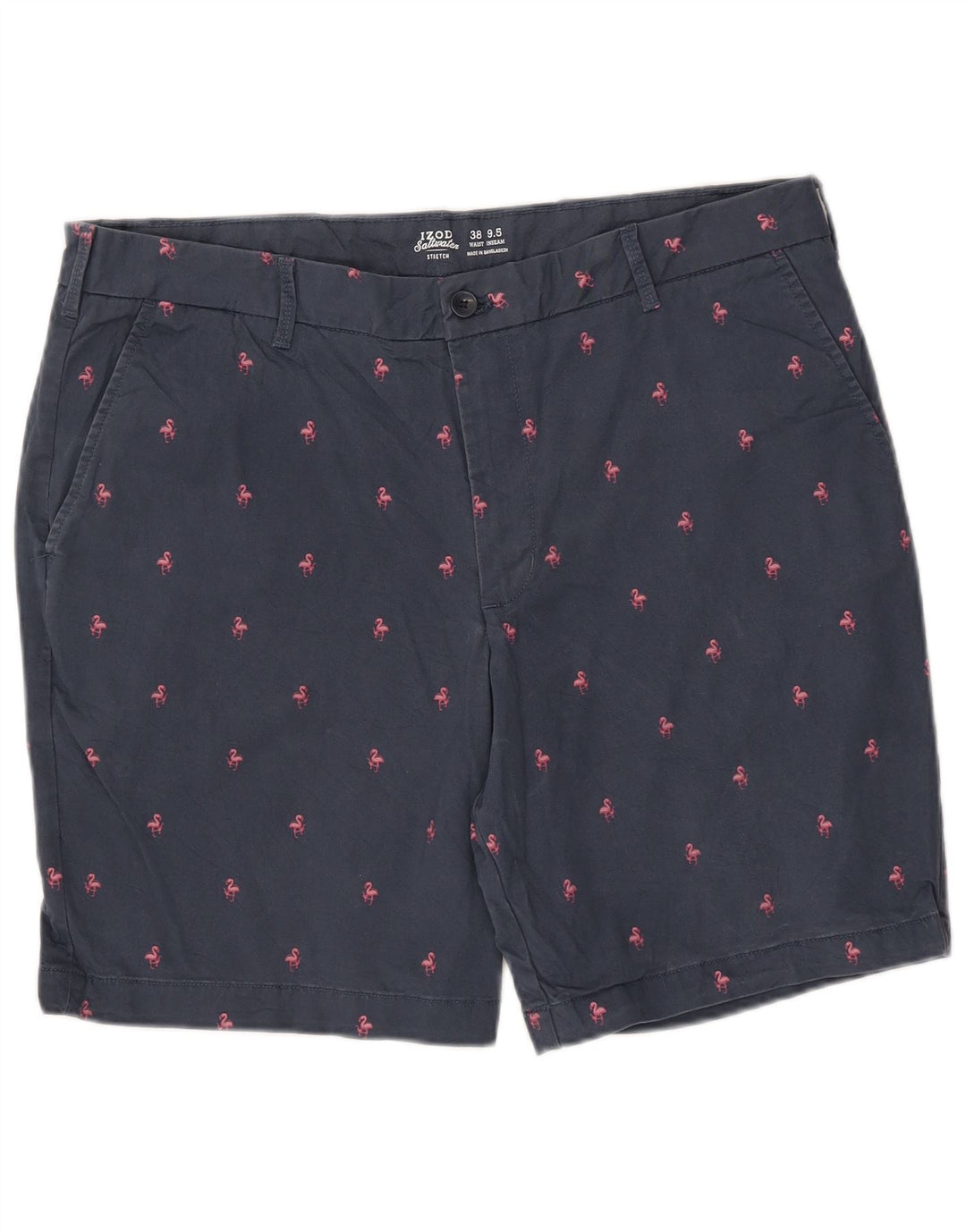 IZOD Мужские шорты чинос с абстрактным рисунком соленой воды W38 XL, темно-синие