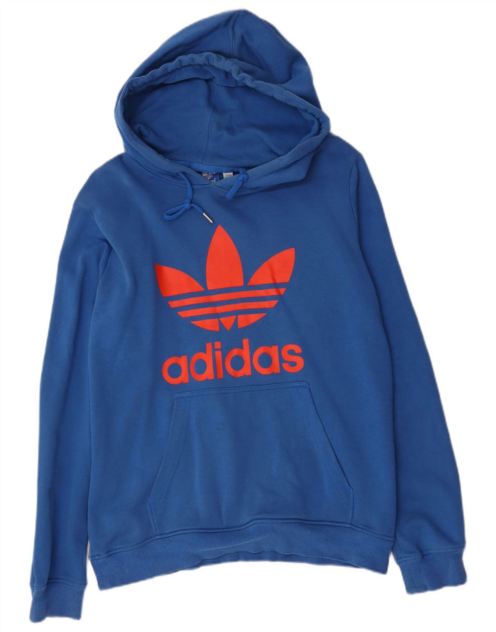 Мужской джемпер с капюшоном Adidas с рисунком, средний синий, хлопок