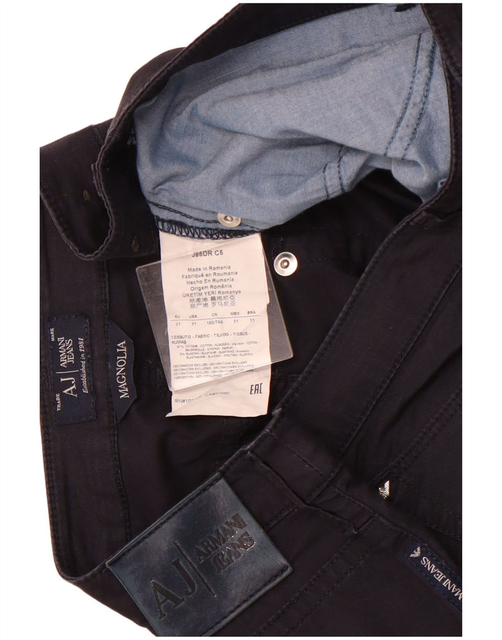 ARMANI Женские прямые повседневные брюки Magnolia W31 L28 Темно-синие хлопковые