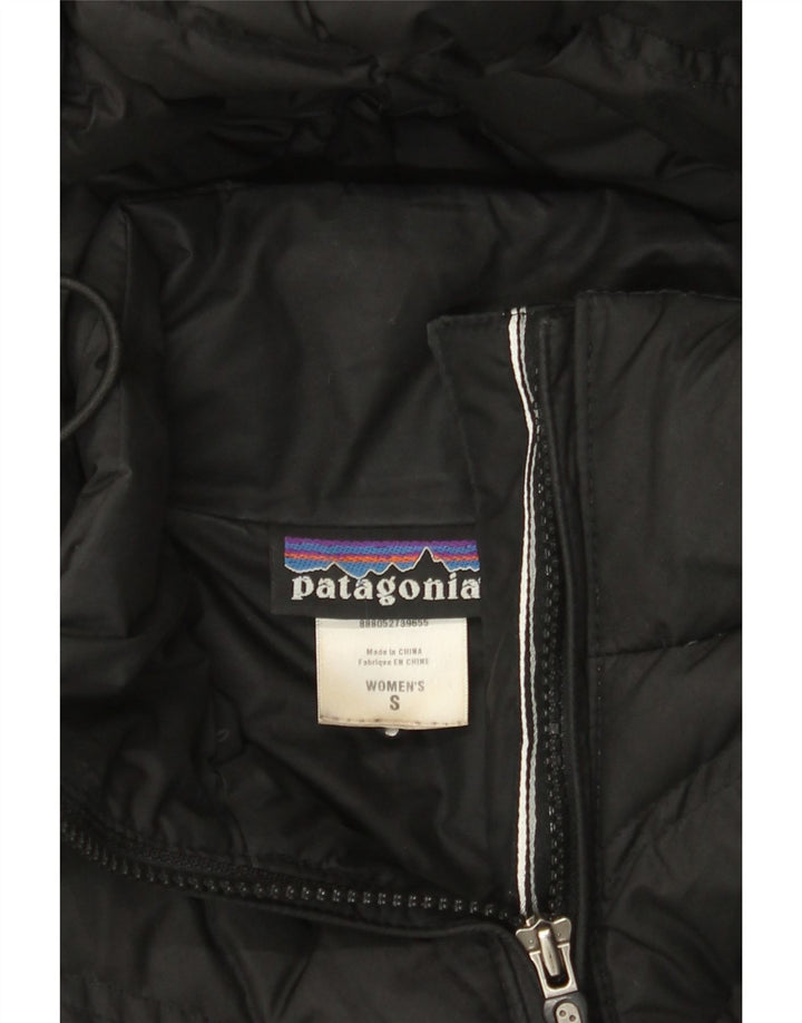 Женское стеганое пальто с капюшоном Patagonia UK 10, маленький черный полиэстер