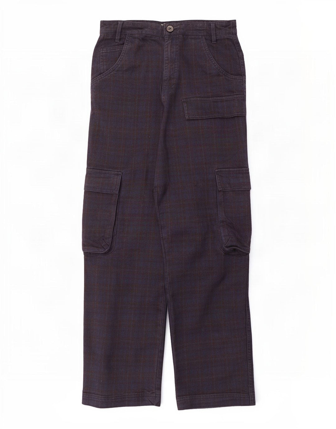 Женские прямые брюки карго Zara Medium W28 L28 Темно-синие в клетку
