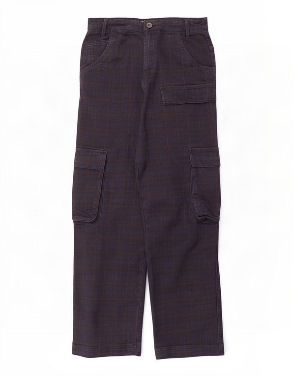 Женские прямые брюки карго Zara Medium W28 L28 Темно-синие в клетку