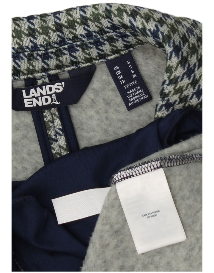 Женский пиджак на 1 пуговице Lands End, Великобритания, 10, маленький синий, с узором «гусиные лапки»