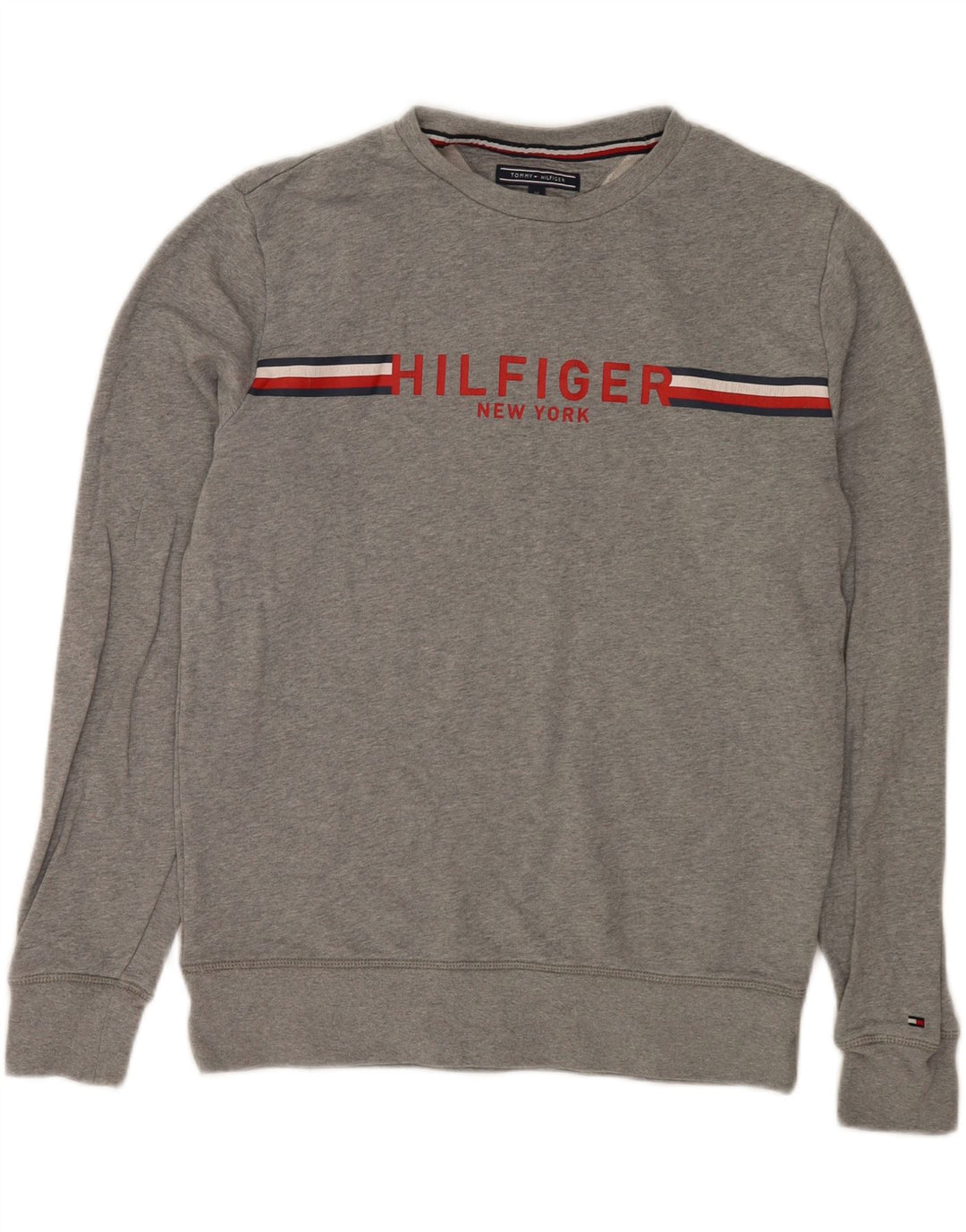 Мужской свитер Tommy Hilfiger в винтажном стиле, средний серый в крапинку
