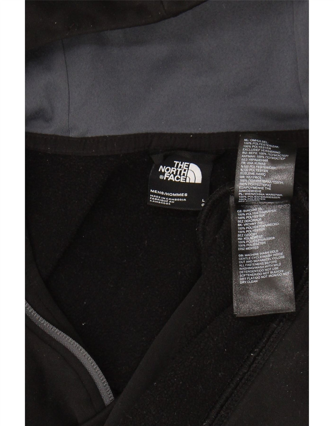 Мужской джемпер с капюшоном на молнии The North Face, большой черный полиэстер