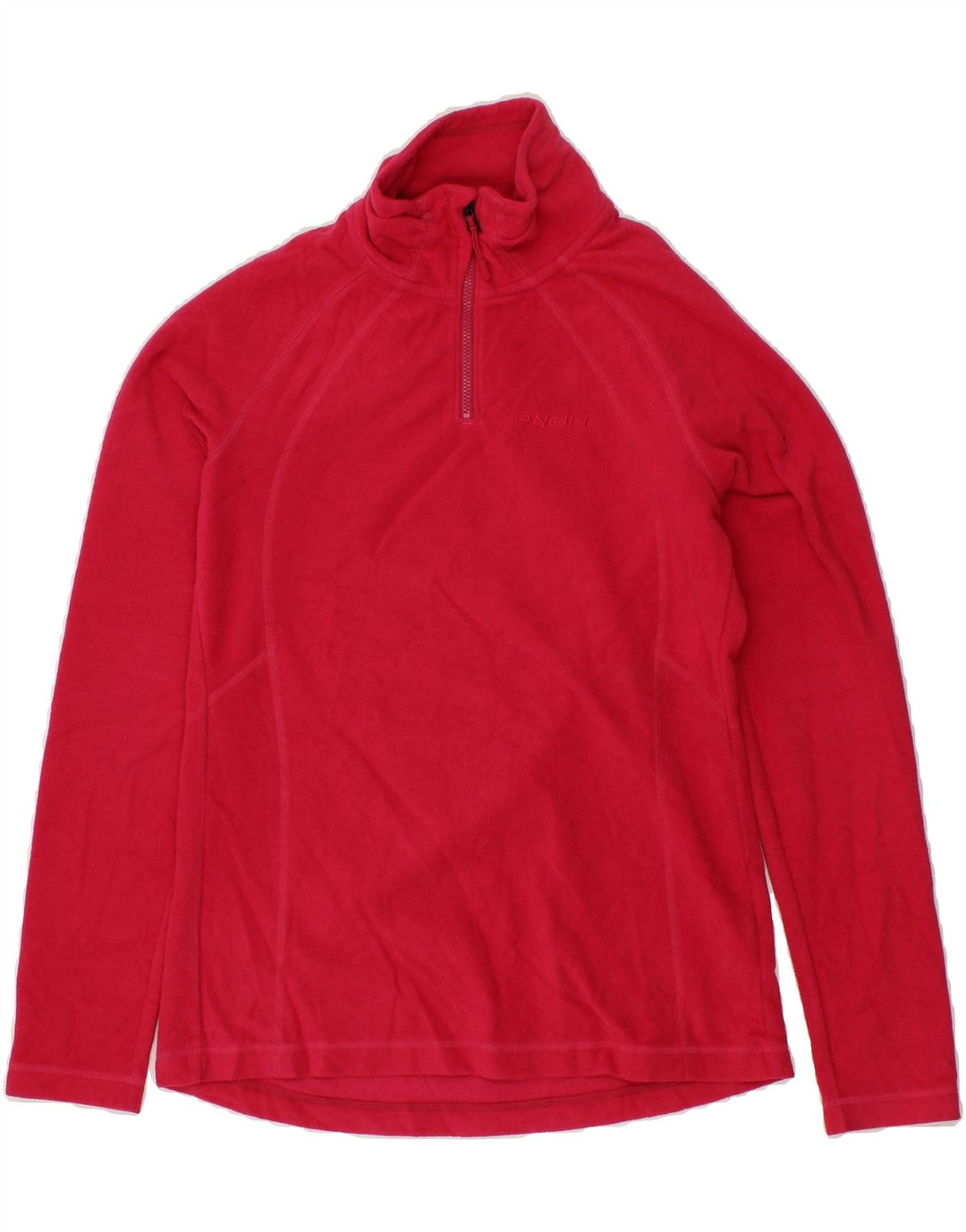 O'NEILL Womens Zip Neck Fleece Jumper UK 12 Medium Pink Polyester Vintage O'Neill and Second-Hand O'Neill from Messina Hembry 
