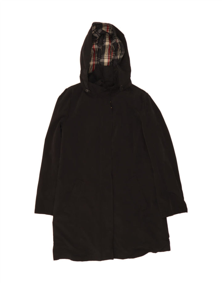 NAUTICA Womens Hooded Windbreaker Coat UK 16 Medium Black Polyester Vintage Nautica and Second-Hand Nautica from Messina Hembry 