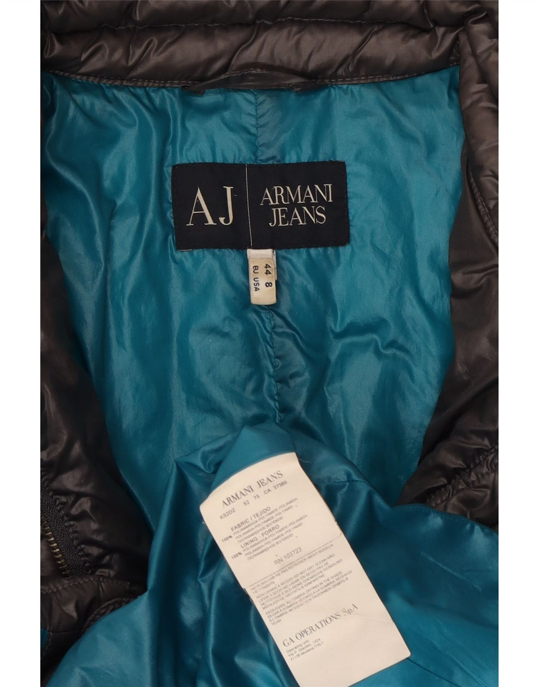 Женское стеганое пальто Armani Jeans US 8 Средний Серый Полиамид
