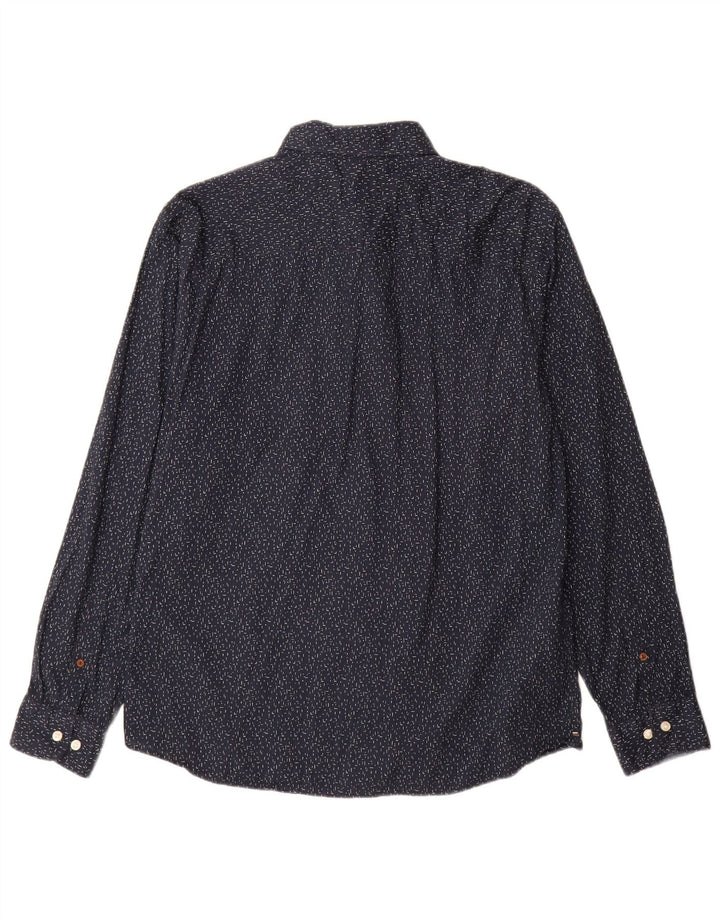 Мужская рубашка Jack & Jones XL, темно-синяя, хлопковая в крапинку