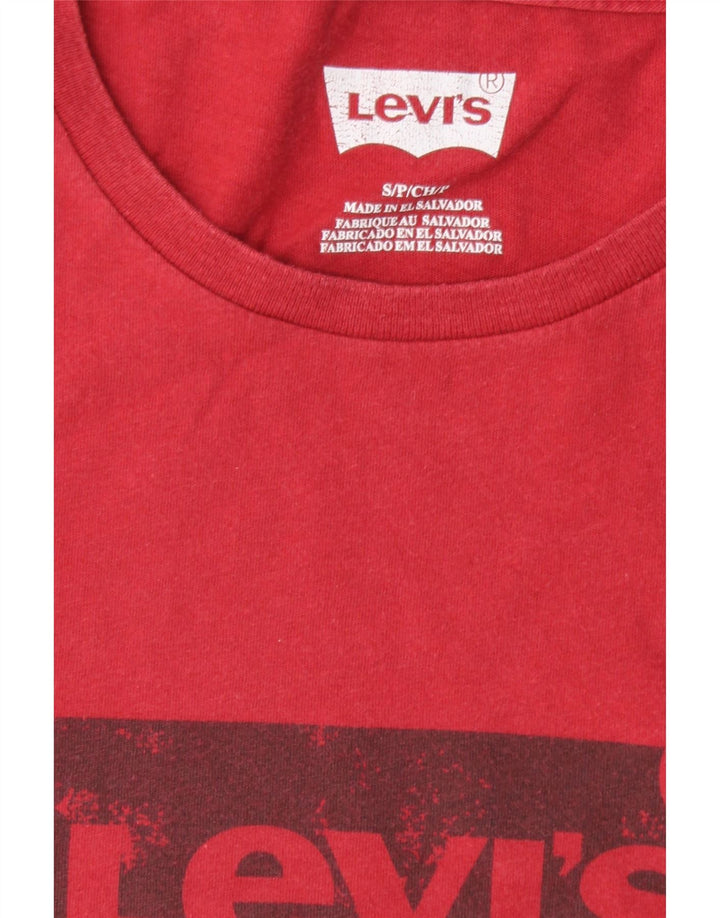LEVI'S Mens Graphic T-Shirt Top Small Red Cotton Vintage Levi's and Second-Hand Levi's from Messina Hembry 