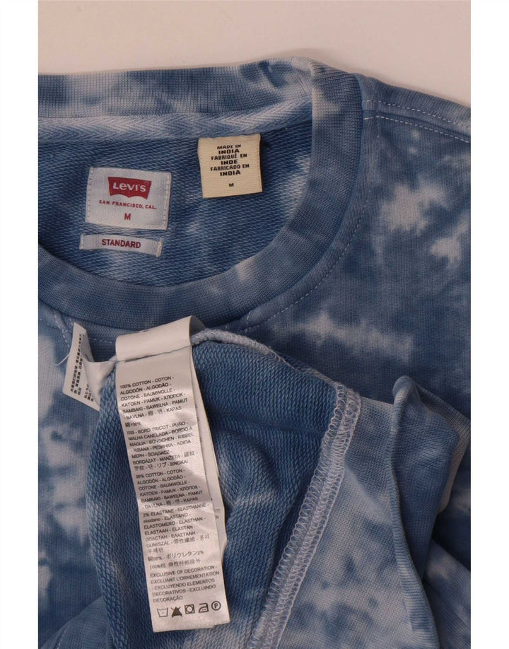 Мужской свитшот стандартного кроя Levi's, хлопковый джемпер среднего синего цвета тай-дай