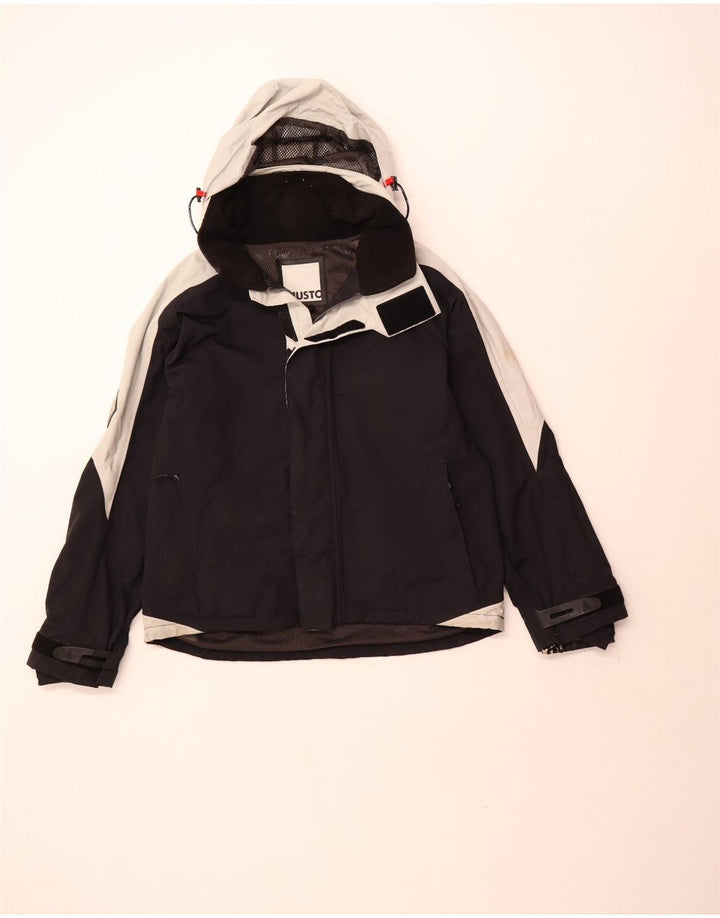 Мужская дождевик Musto с капюшоном UK 40, большой черный полиамид с цветными блоками