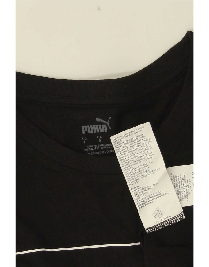 Мужская футболка с рисунком Puma, большая черная хлопковая рубашка