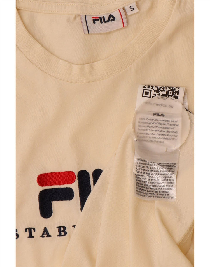Мужская футболка с рисунком Fila, маленький бежевый хлопок