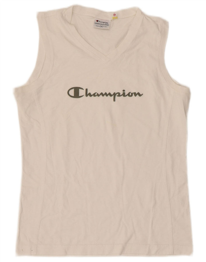 Женский жилет Champion с графическим рисунком, Великобритания 12, средний размер, белый хлопок
