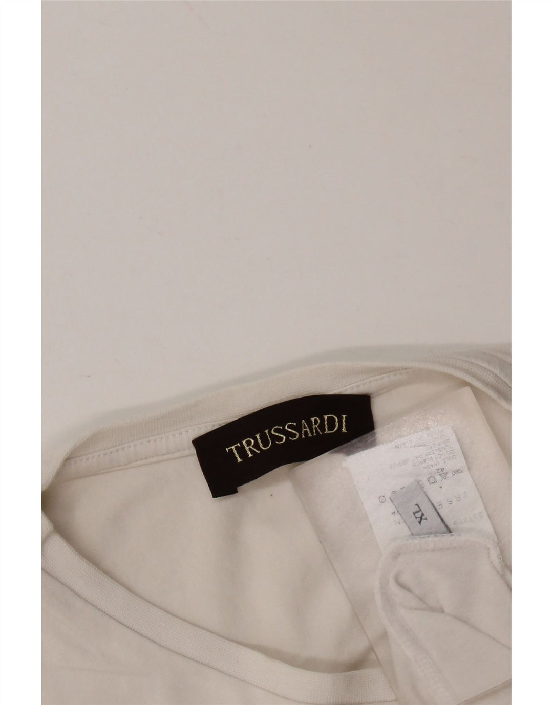 TRUSSARDI Женская футболка с рисунком Top UK 18 XL, белый хлопок