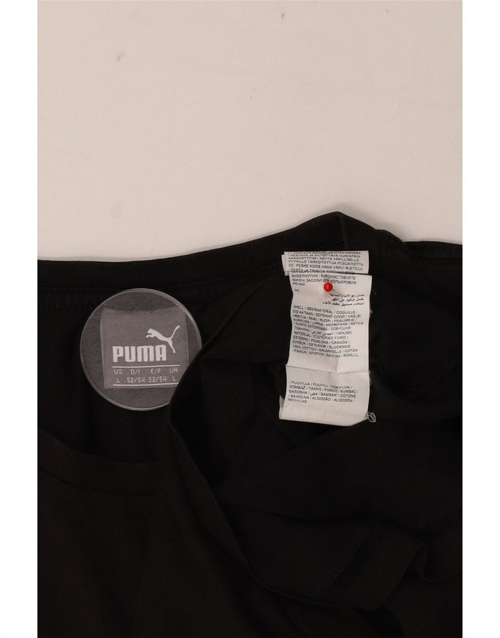 Мужская футболка с рисунком Puma, большая черная хлопковая рубашка