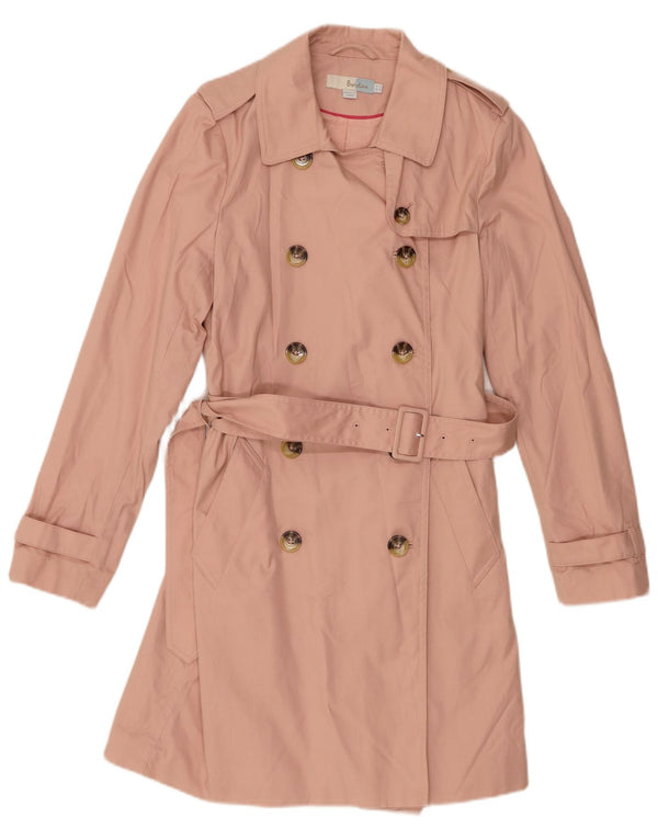 Boden Womens Trench Coat UK 10 Small Pink Cotton