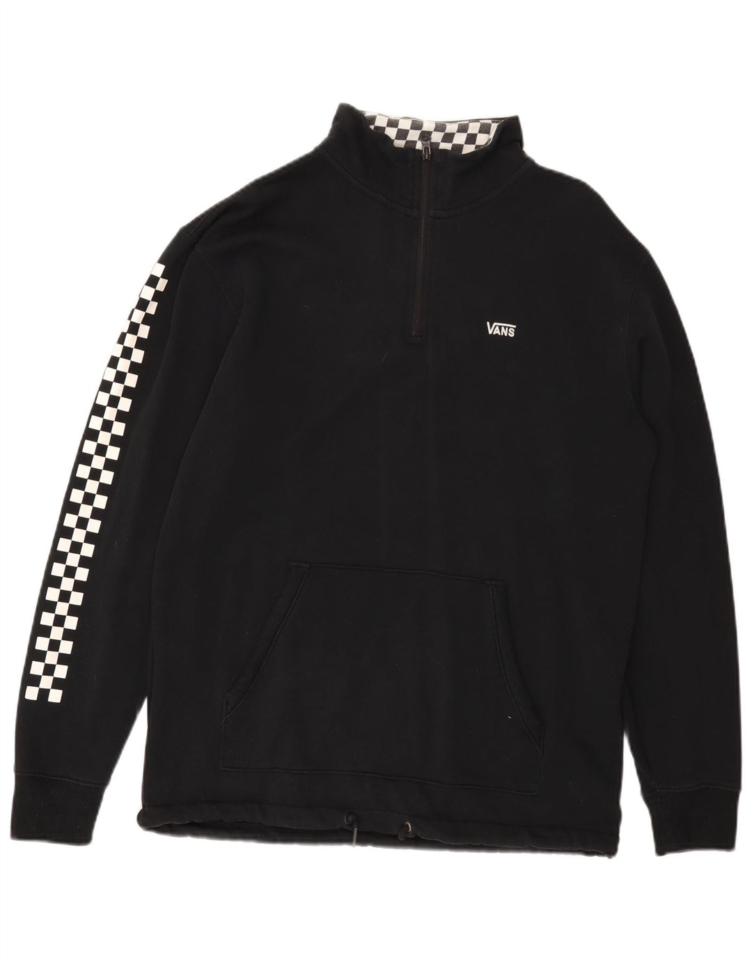 Мужской свитер VANS с воротником на молнии, джемпер, средний черный, хлопок с геометрическим рисунком
