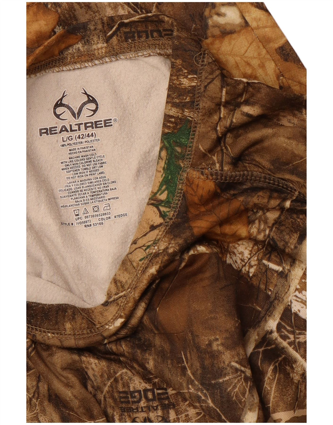 Мужской топ REALTREE с длинным рукавом, Великобритания, 42/44, большой коричневый камуфляжный полиэстер