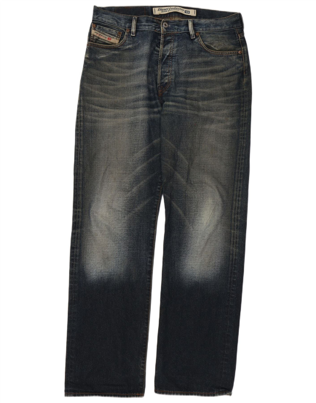Мужские прямые джинсы Diesel W34 L34 темно-синие, хлопок