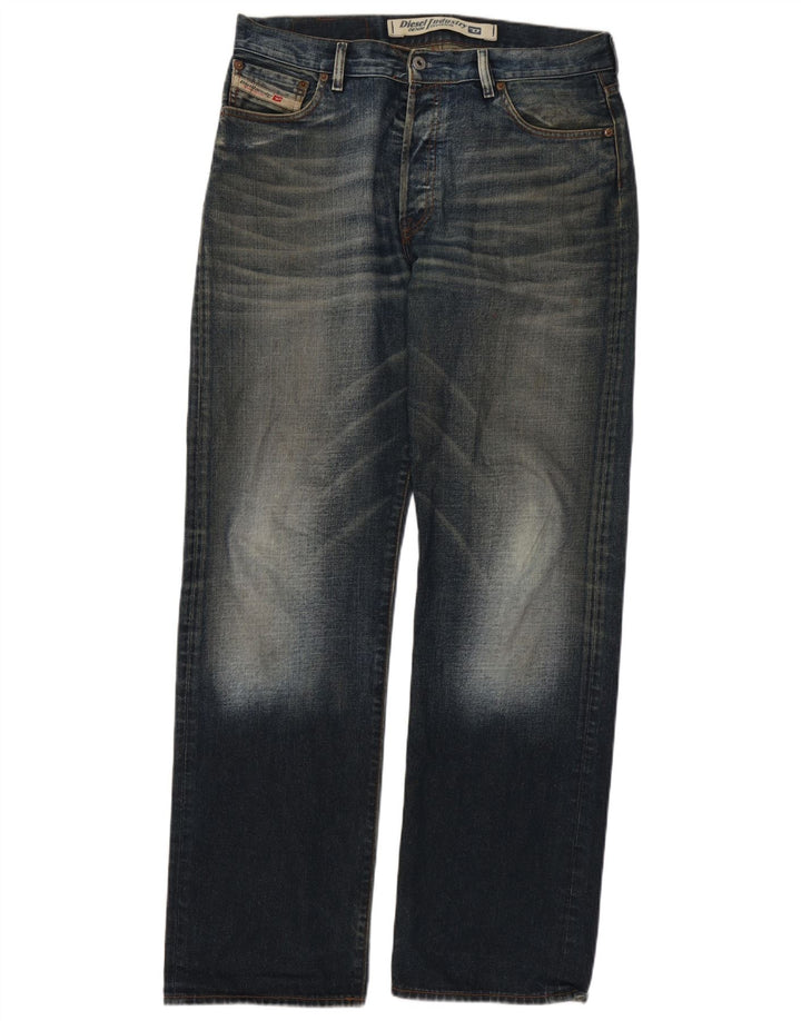 Мужские прямые джинсы Diesel W34 L34 темно-синие, хлопок