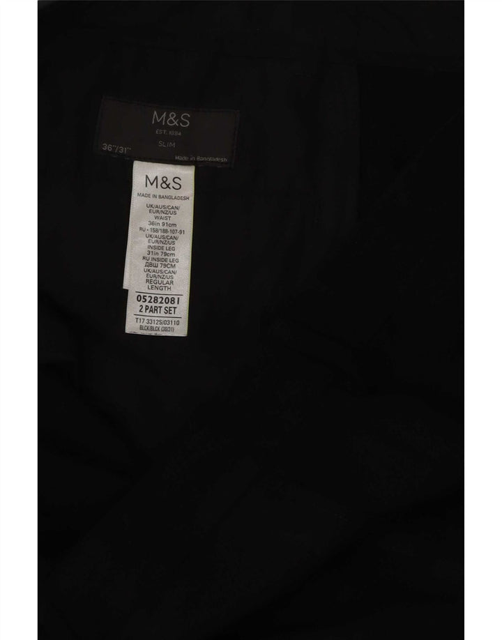 Мужские узкие брюки-чиносы Marks & Spencer W36 L31 черные из полиэстера
