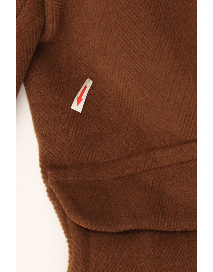 DAKS Мужской дафлкот с капюшоном IT 48 Medium Brown Wool