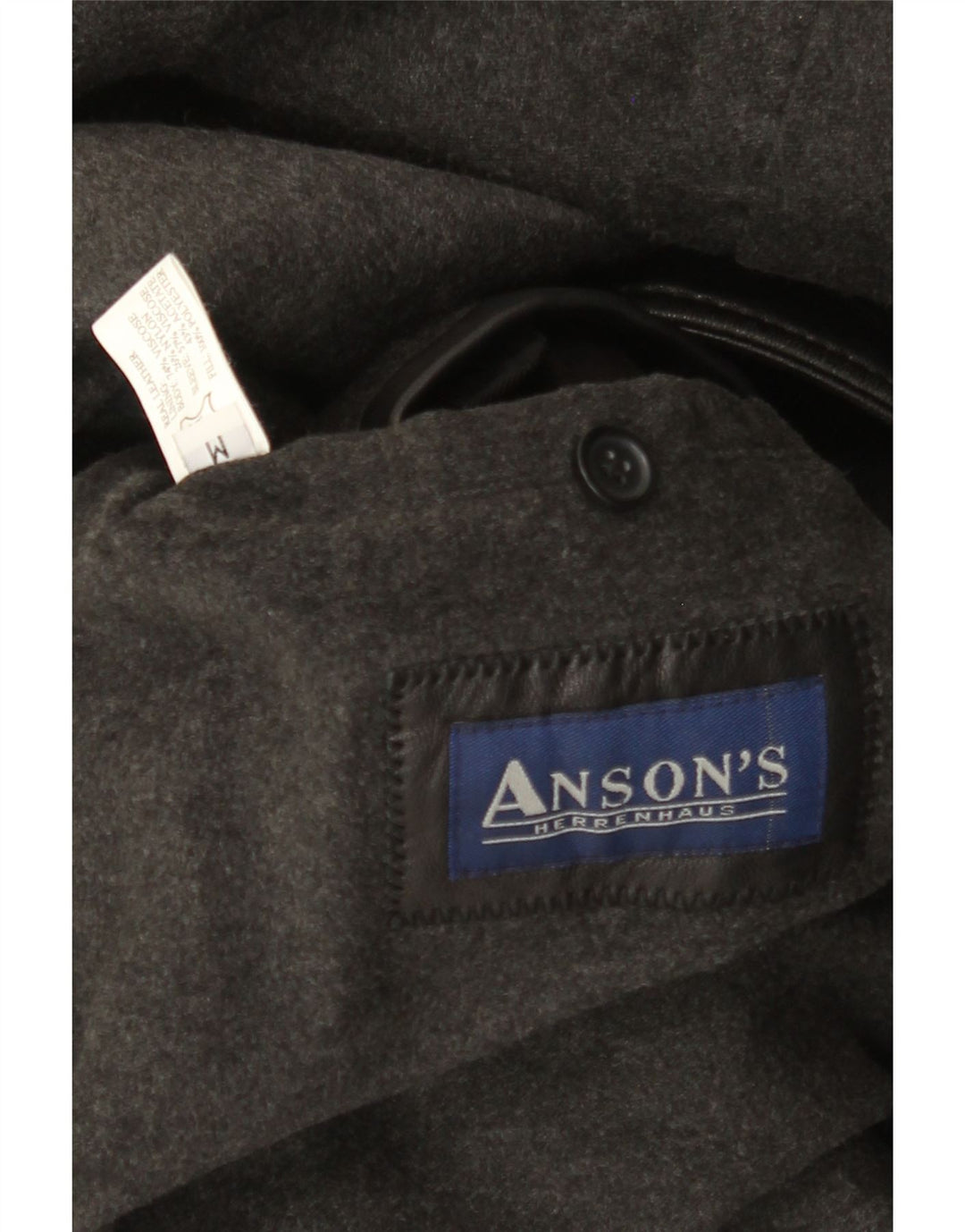 Мужская кожаная куртка Anson's Herrenhaus UK 38, черная кожа среднего размера