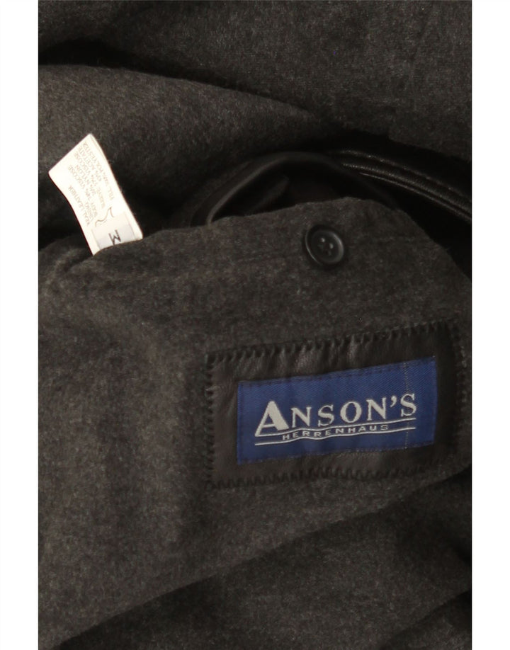 Мужская кожаная куртка Anson's Herrenhaus UK 38, черная кожа среднего размера