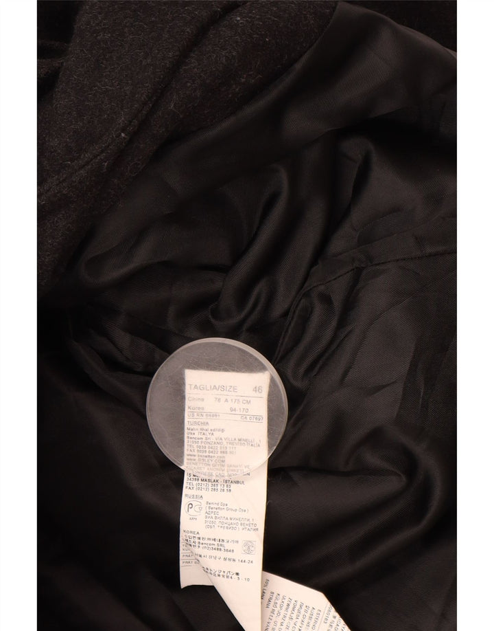 BENETTON Женское пальто IT 46 Большое Серое Шерстяное