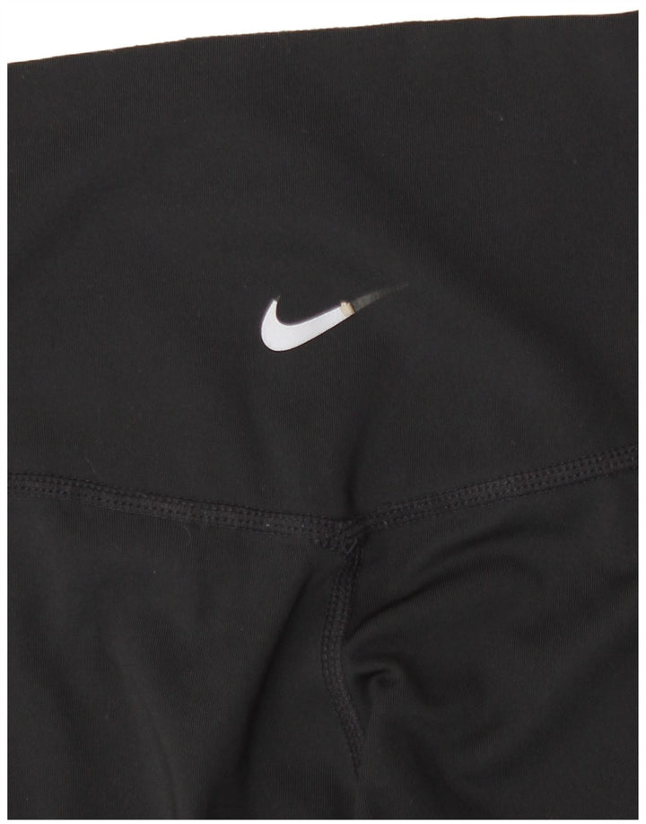 Женские леггинсы с рисунком Nike Dri Fit UK 12, средний черный, полиэстер