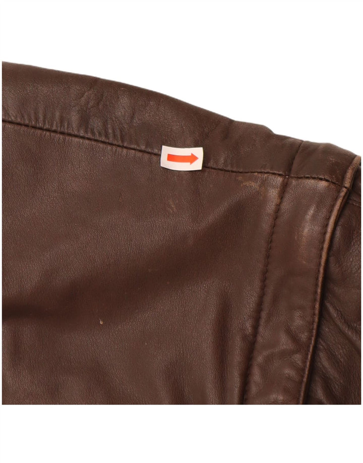 VINTAGE Мужская кожаная куртка IT 48 Medium Brown Leather
