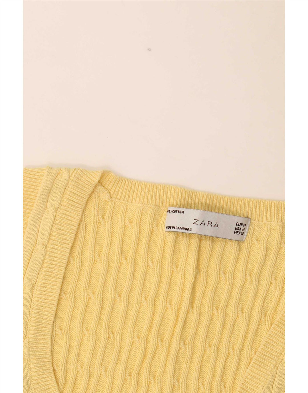 Женская майка без рукавов Zara UK 12, хлопковый средний желтый цвет
