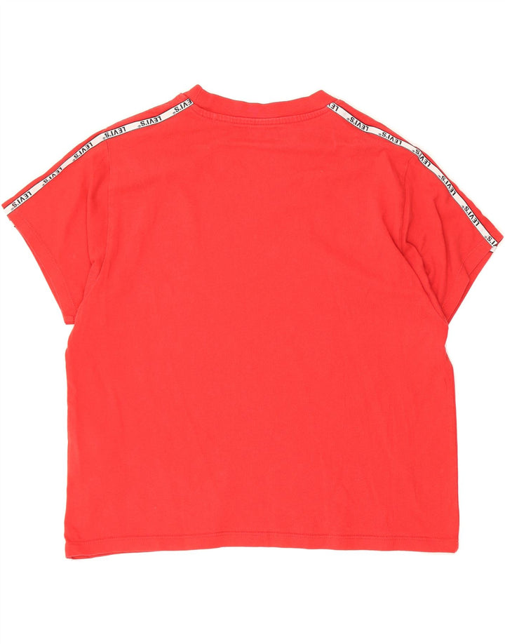 LEVI'S Womens Crop Oversized T-Shirt Top UK 10 Small Red Cotton Vintage Levi's and Second-Hand Levi's from Messina Hembry 