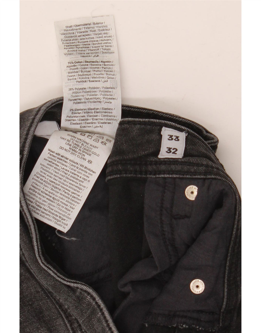 Мужские узкие джинсы Jack & Jones W33 L32, черный хлопок