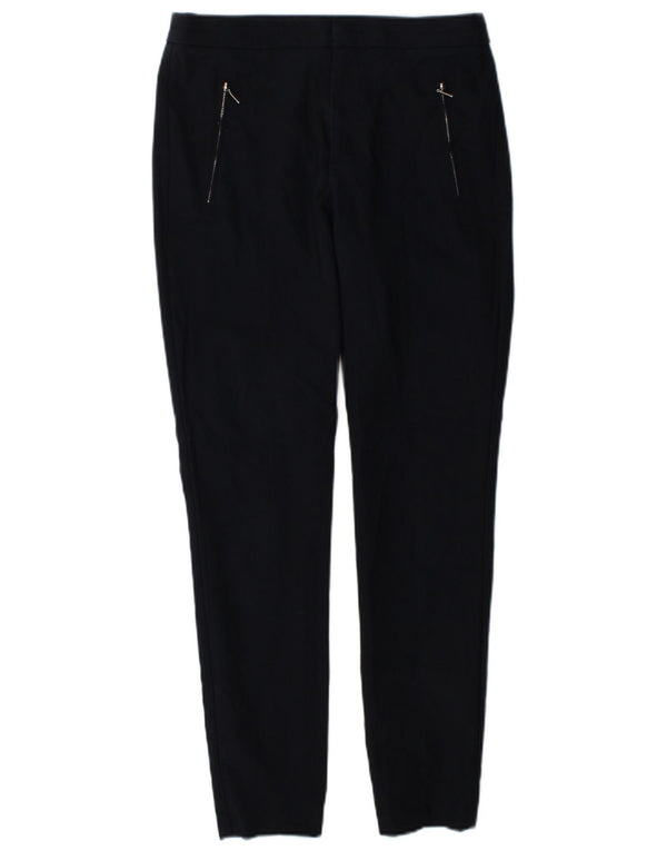 Zara Womens Skinny Casual Trousers Small W26 L28 Navy Blue Cotton
