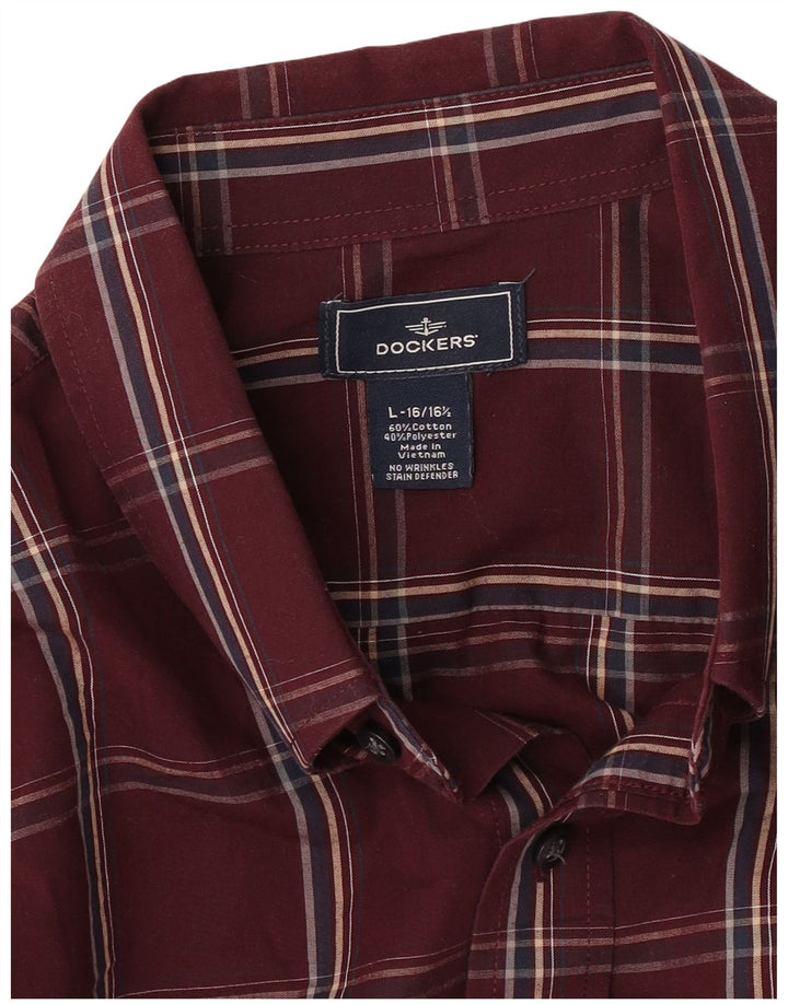 Мужская рубашка Dockers, размер 16 16 1/2, большая красная клетка, хлопковая
