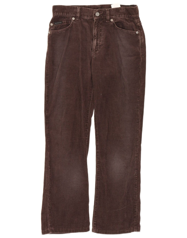 Calvin Klein Womens Bootcut Corduroy Trousers W27 L26 Brown Cotton