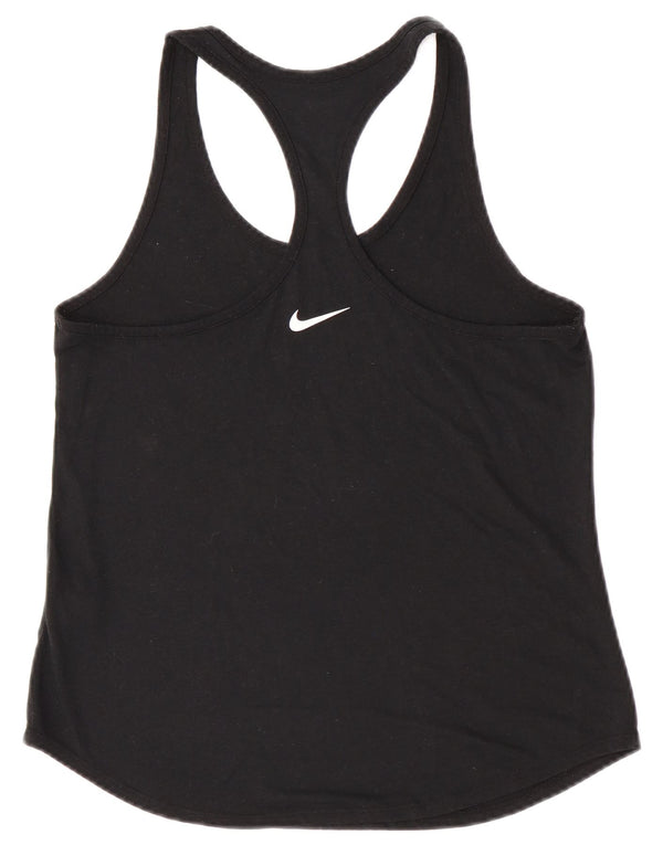 Nike Womens Athletic Cut Graphic Vest Top UK 12 Medium Black Polyester