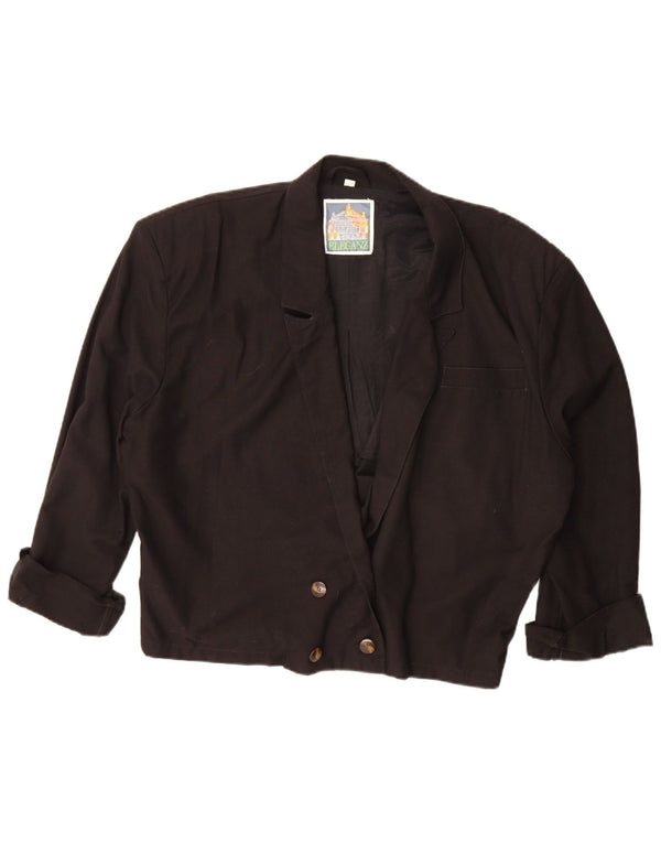 Vintage Womens Oversized Blazer Jacket UK 10 Small Black