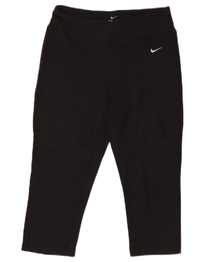 Женские леггинсы-капри Nike Dri Fit UK 14, средний черный, полиамид