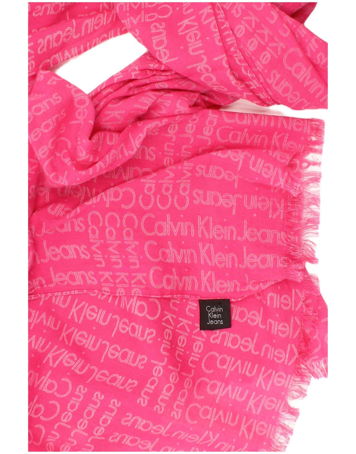 Женский прямоугольный шарф с рисунком Calvin Klein Jeans, один размер, розовый