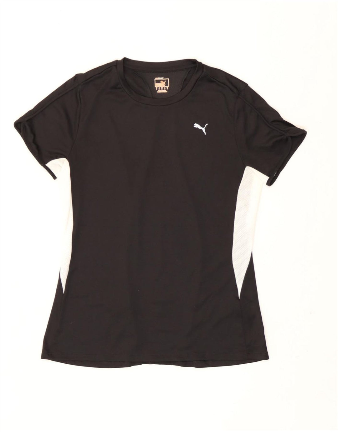 Женская футболка Puma Top UK 12, средний черный, полиэстер с цветными блоками