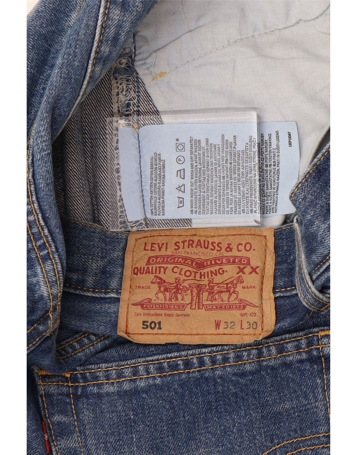 Мужские прямые джинсы Levi's 501 W32 L30 синие, хлопок