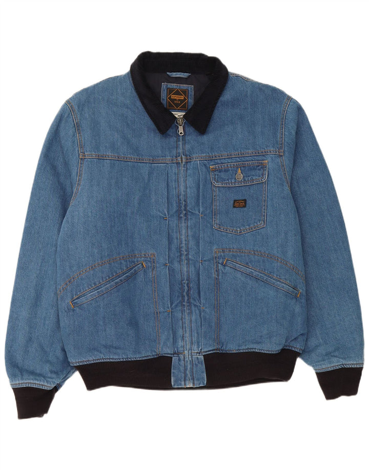 Мужская джинсовая куртка-бомбер Superdry UK 44 2XL, синяя, хлопок