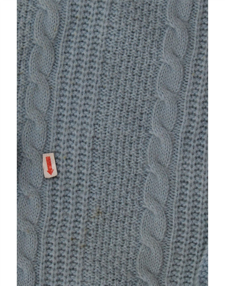 Женский свободный джемпер с круглым вырезом STEFANEL, Великобритания 16, большой синий, шерсть