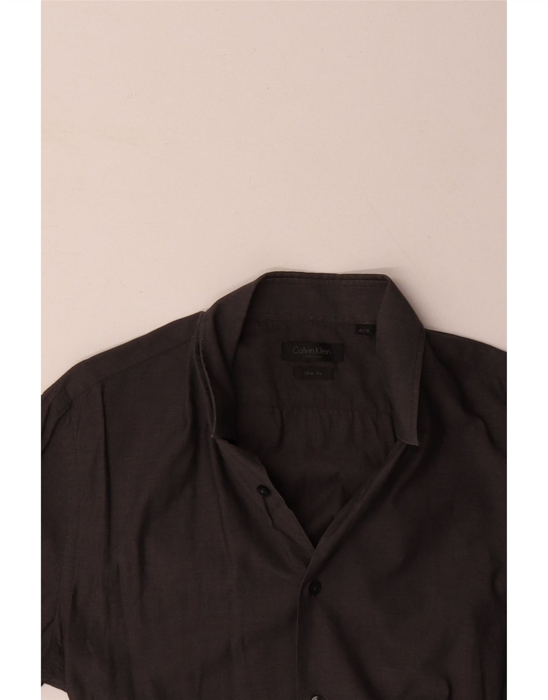 Мужская рубашка приталенного кроя CALVIN KLEIN, размер 41, 16, большая, серая